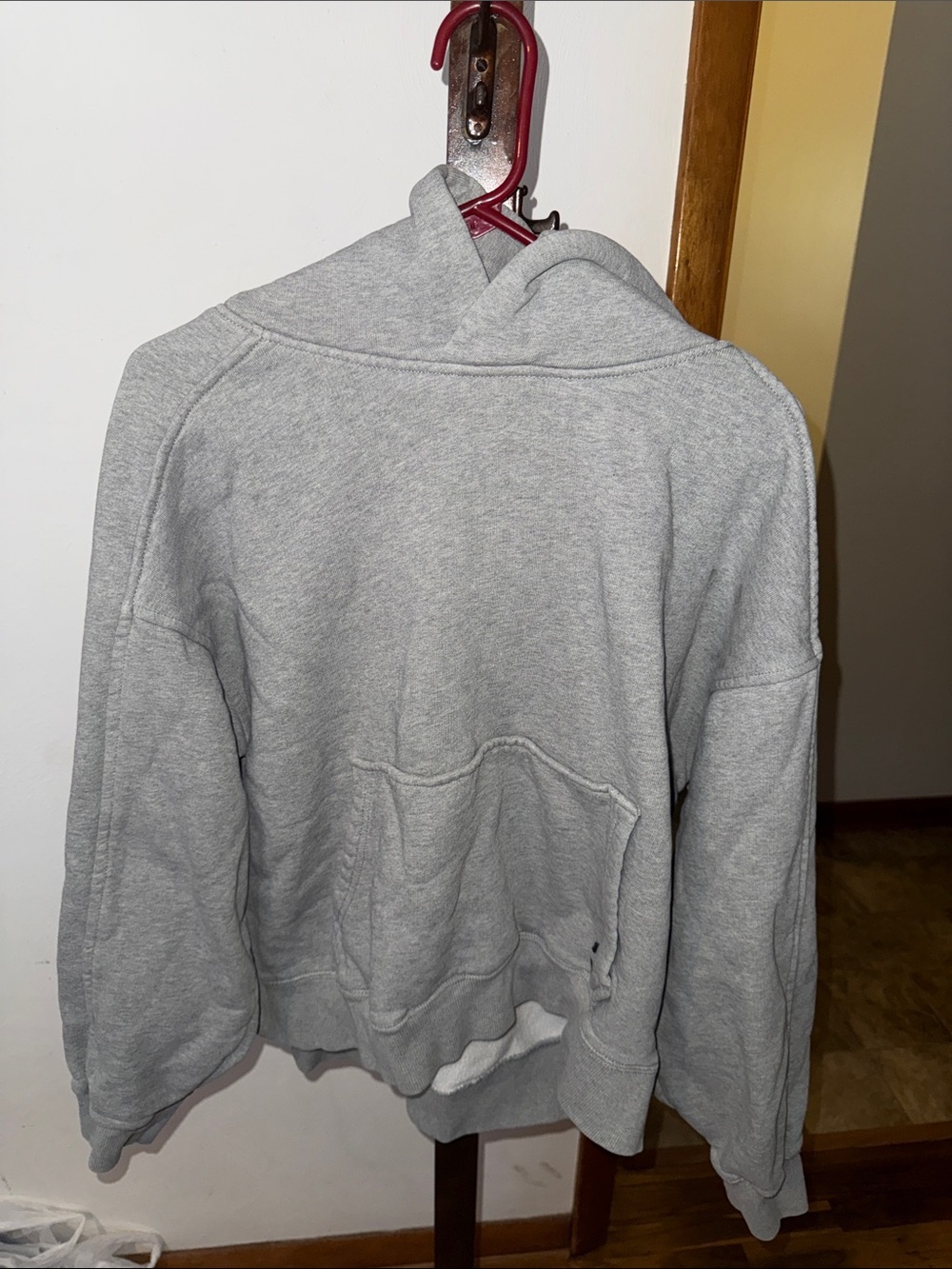 Free People Men's Light Gray Crewneck Hoodie Pullover
